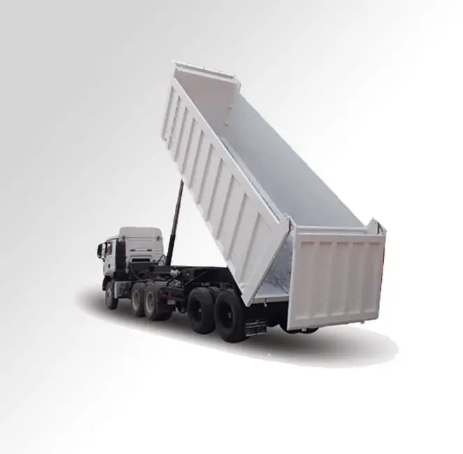 A dump truck is shown with its lid open.